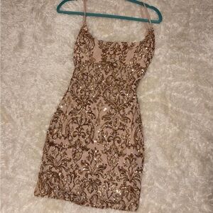 Windsor Sparkling Gold Mini Dress
